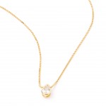 Gold-plated metal with white zircon.