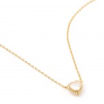 Gold-plated metal with white zircon.