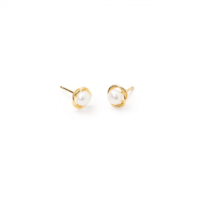 PENDIENTES PERLA DE METAL