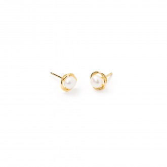 PENDIENTES PERLA DE METAL