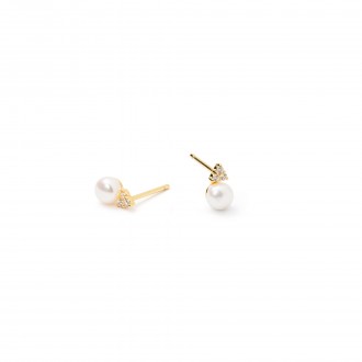 PENDIENTES PERLA DE METAL