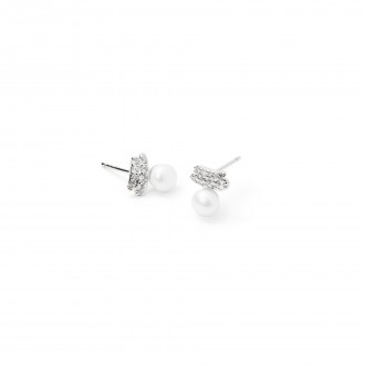 METAL EARRINGS WITH PEARL
