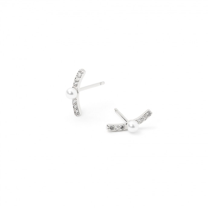 PENDIENTES DE METAL CON PERLA