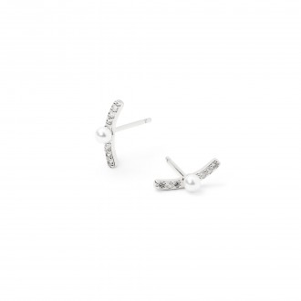 PENDIENTES DE METAL CON PERLA