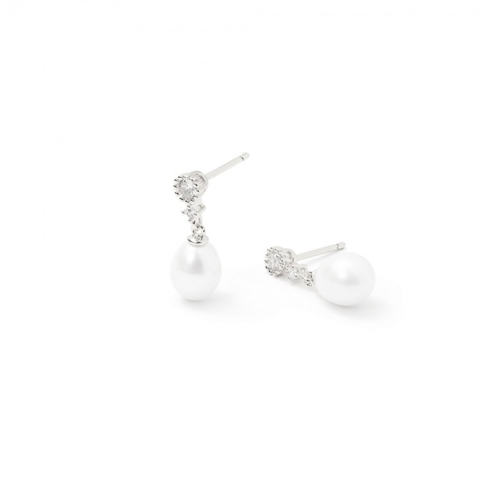 METAL EARRINGS WITH PEARL