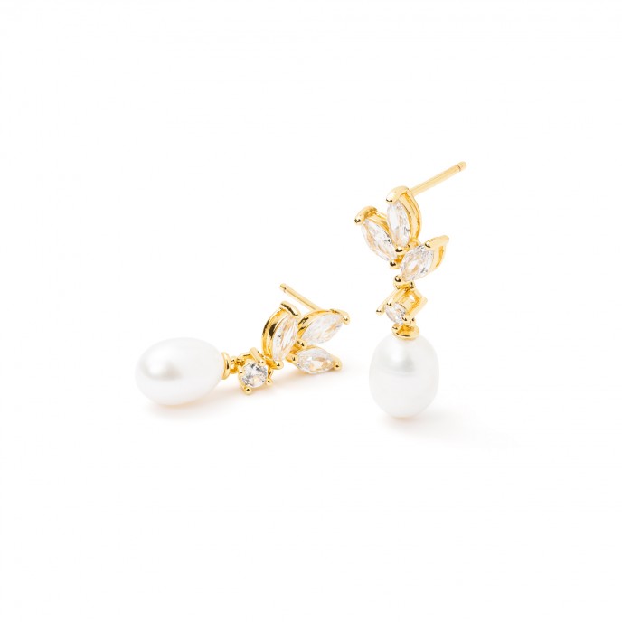METAL EARRINGS WITH PEARL