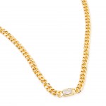Gold-plated metal with white zircon.