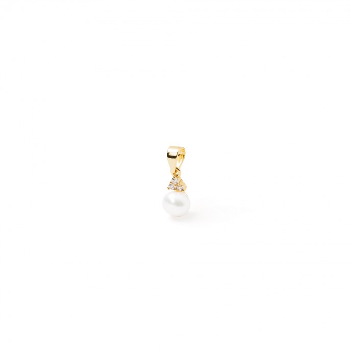 COLGANTE DE METAL CON PERLA