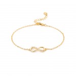 Gold-plated metal with white zircon.