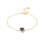 Gold-plated metal with blue zircon.