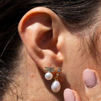 PENDIENTES PERLA DE METAL