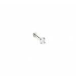 Rhodium-plated metal with white zircon.