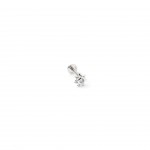 Rhodium-plated metal with white zircon.