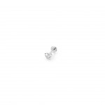 Rhodium-plated metal with white zircon.