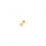 Gold-plated metal with white zircon.
