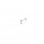 Rhodium-plated metal with white zircon.