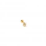 Gold-plated metal with white zircon.
