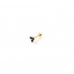 Gold-plated metal with blue zircon.