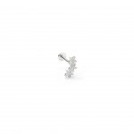 Rhodium-plated metal with white zircon.