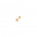 Gold-plated metal with white zircon.