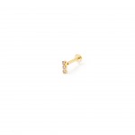 Gold-plated metal with white zircon.