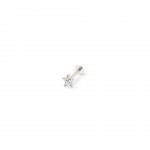 Rhodium-plated metal with white zircon.
