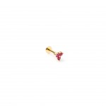 Gold-plated metal with pink zircon.