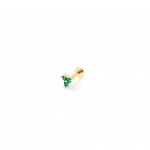 Gold-plated metal with green zircon.