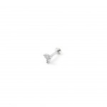 Rhodium-plated metal with white zircon.