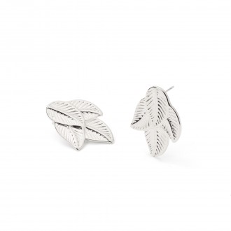 STEEL LEAF EARRINGS