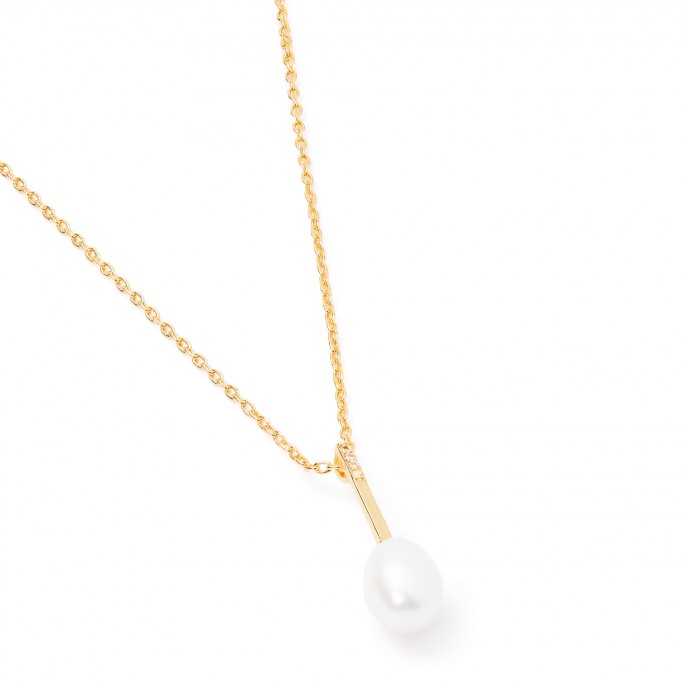 METAL NECKLACE WITH PEARL