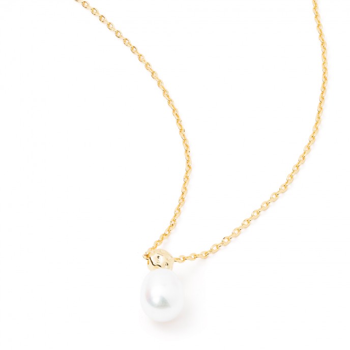 METAL NECKLACE WITH PEARL