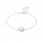 Rhodium-plated metal with white zircon.