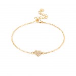 Gold-plated metal with white zircon.