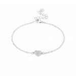Rhodium-plated metal with white zircon.