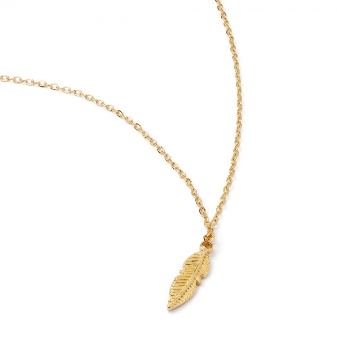 STEEL NECKLACE WITH FEATHER