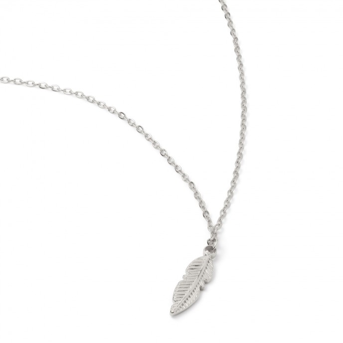 STEEL NECKLACE WITH FEATHER
