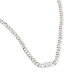 Rhodium-plated metal with white zircon.