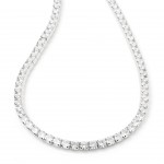 Rhodium-plated metal with white zircon.