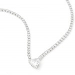 Rhodium-plated metal with white zircon.