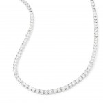 Rhodium-plated metal with white zircon.