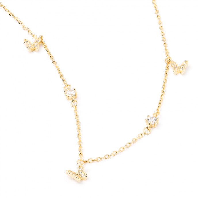 METAL NECKLACE WITH BUTTERFLIES