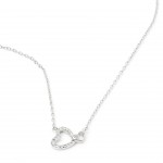 Rhodium-plated metal with white zircon.
