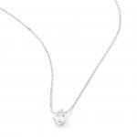 Rhodium-plated metal with white zircon.