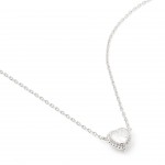 Rhodium-plated metal with white zircon.