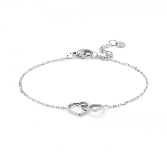 STEEL BRACELET WITH HEARTS