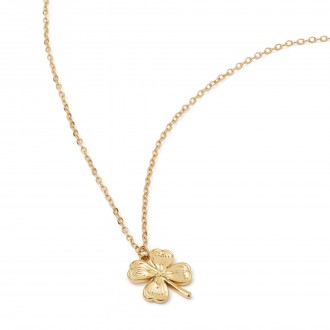 STEEL NECKLACE WITH CLOVER