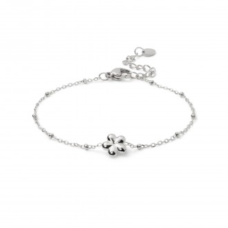 STEEL BRACELET WITH FLOWER