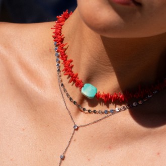 BAMBOO CHOKER WITH TURQUOISE