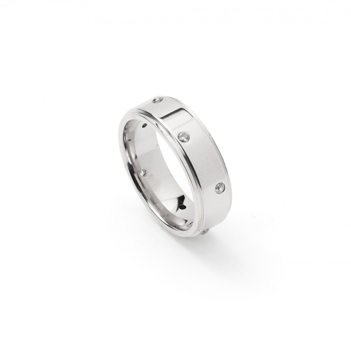 ANILLO BRILLANTE DE ACERO